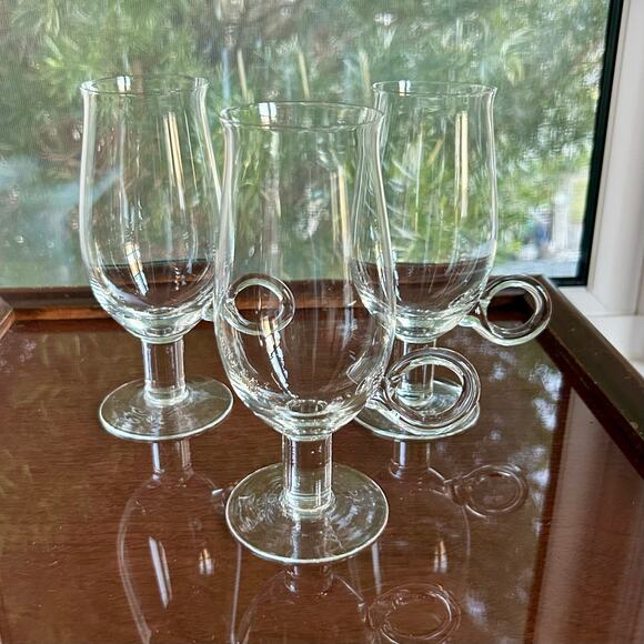 Set of 3 Toscany Footed Irish Coffee Mugs – Hot Chocolate Mugs, Clear Glass - Picture 9 of 13